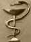 Символ медицины чаша со змеей из латуни 140 мм 0