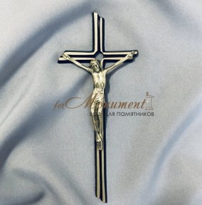 Крест с отверстием  с католическим распятьем 19х8,5 см арт.039