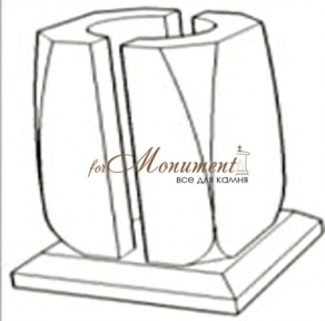Квадратная ваза из камня тип 3