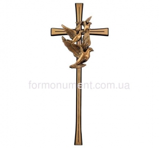 Хрест із голубами з бронзи 2654 Jorda 40x16 см