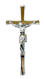 Крест К03 25 см с распятьем католическим и православным, серебро