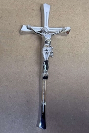 Хрест К05 з розп'яттям православним і католицьким, срібло, 30см, 44см