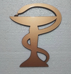 Медичний знак гладкий із латуні 20см